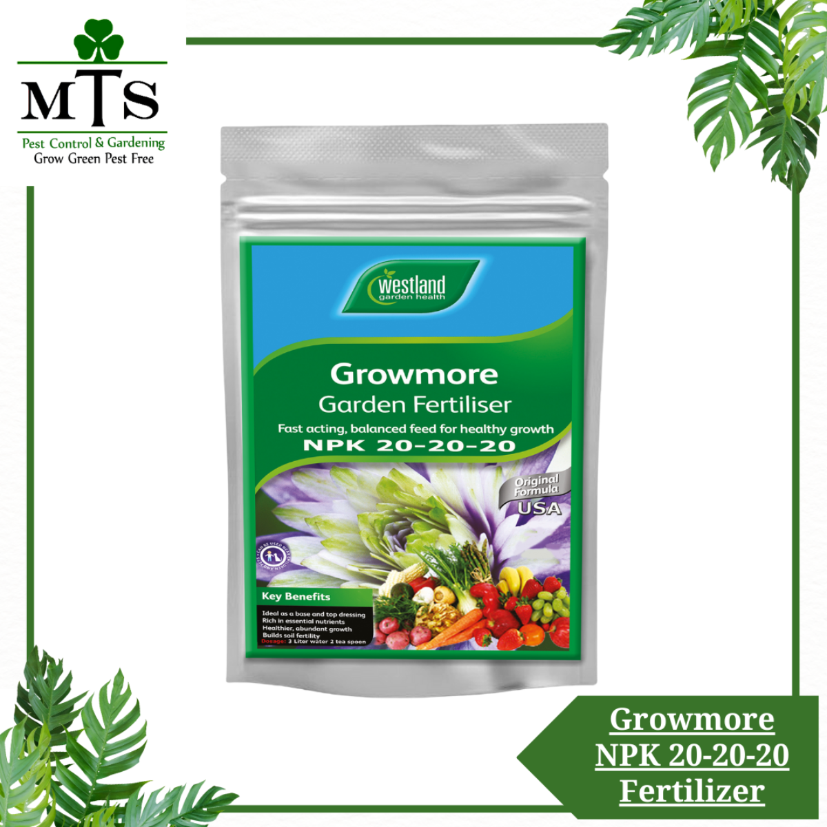 Growmore Garden Fertilizer 500 Grm NPK 20-20-20 Imported USA
