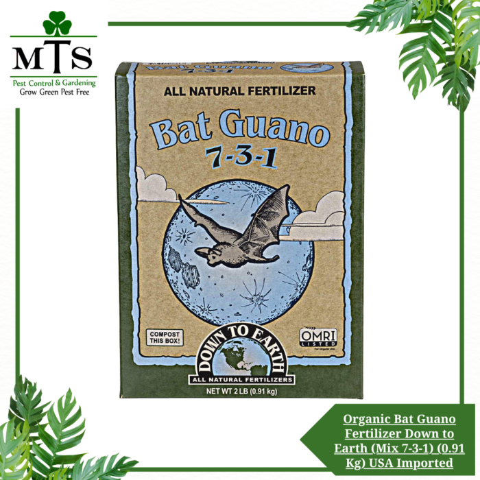 Organic Bat Guano Fertilizer Down to Earth (Mix 7-3-1) (0.91 Kg) USA Imported