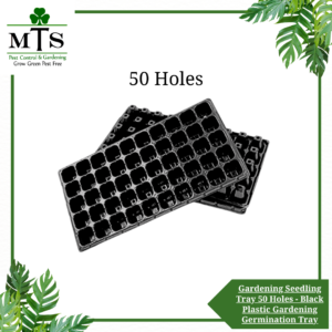 Gardening Seedling Tray 50 Holes - Black Plastic Gardening Germination Tray with Drain Holes - Reusable Plant Grow Tray