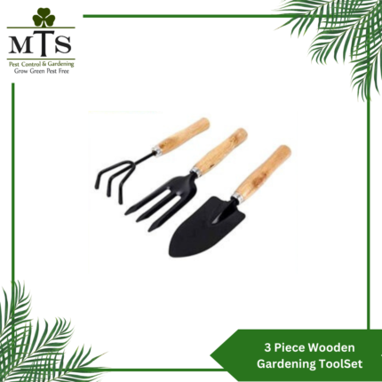 3 Piece Wooden Gardening Tool Set